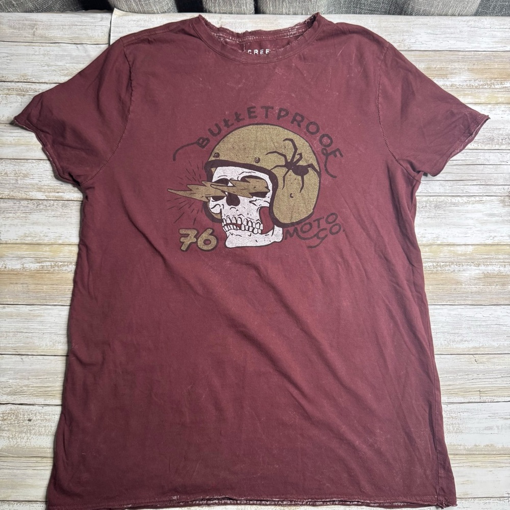 Decree Red Short Sleeve Tee with Graphic Design